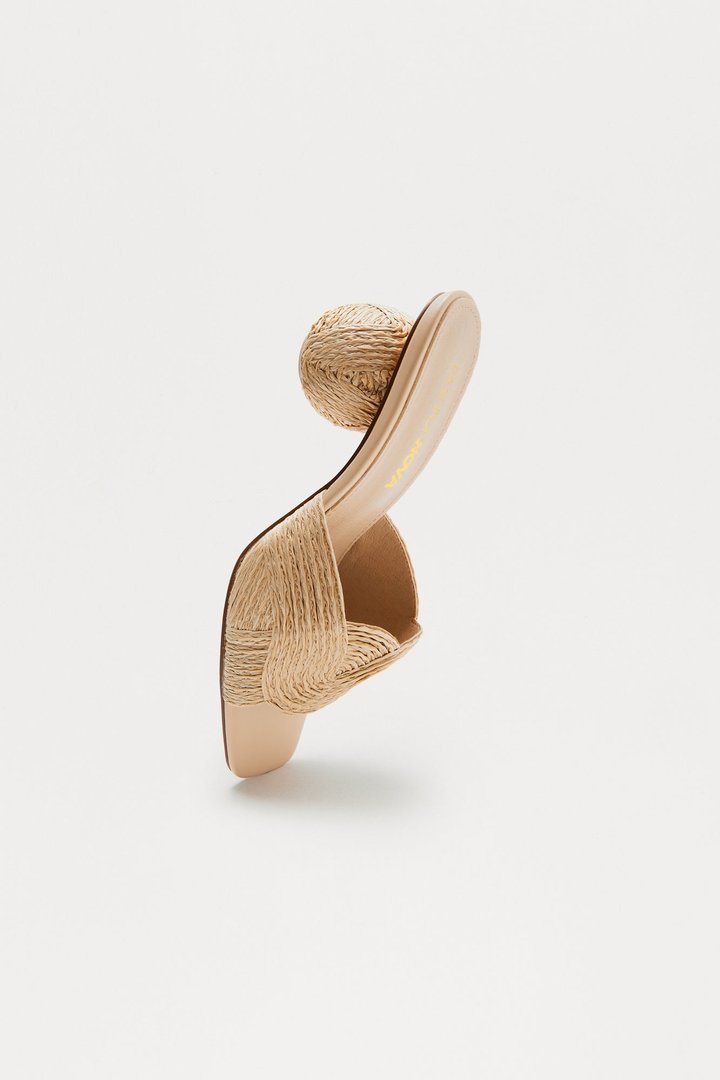Coronado Beach Raffia Mules - Natural