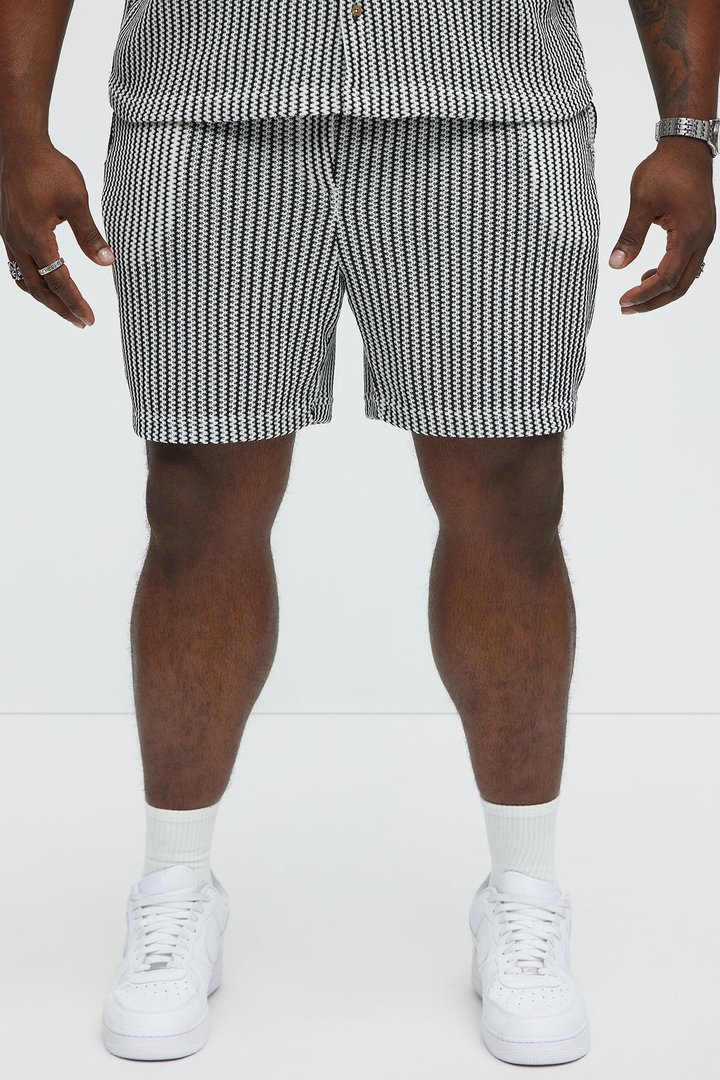 Summit Drawstring Zig Zag Shorts - Grey/combo