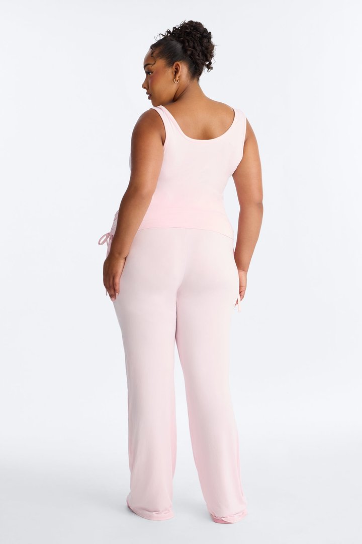 Petty Dreams Tank PJ Foldover Pant Set - Pink