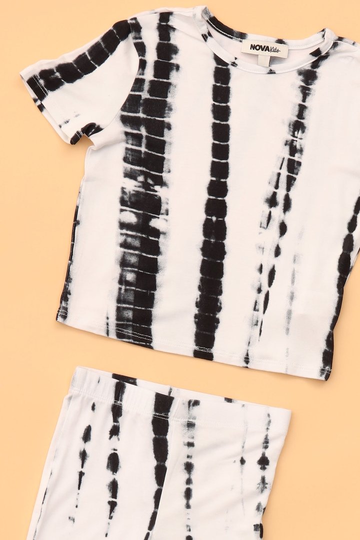 Mini Jazmin Flare Tie Dye Pant Set - White/combo