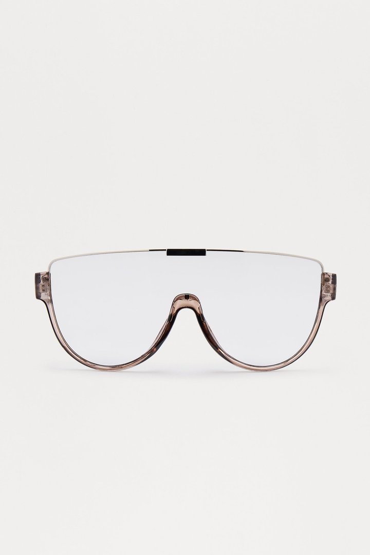 On A Mission Rimless Shield Sunglasses - Clear