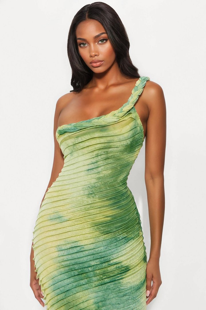 Maylee Textured Maxi Dress - Green/combo