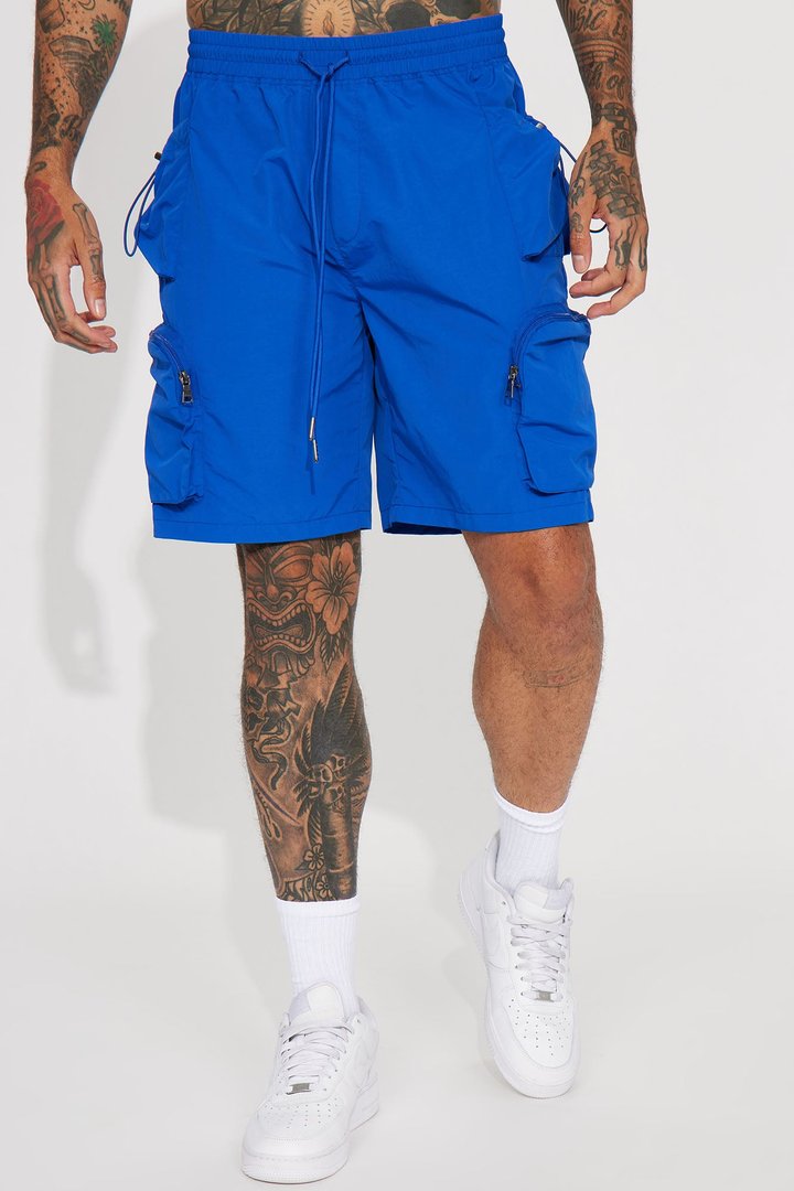 All This And That Nylon Cargo Shorts - Royal