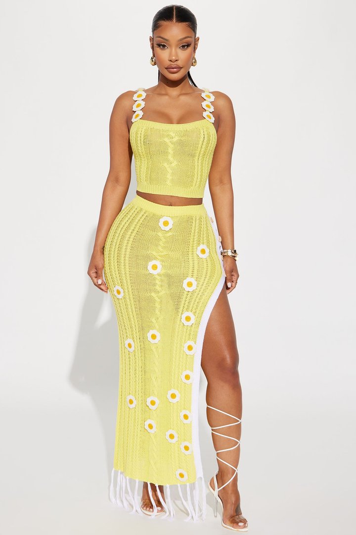 Daisy Fields Skirt Set - Yellow