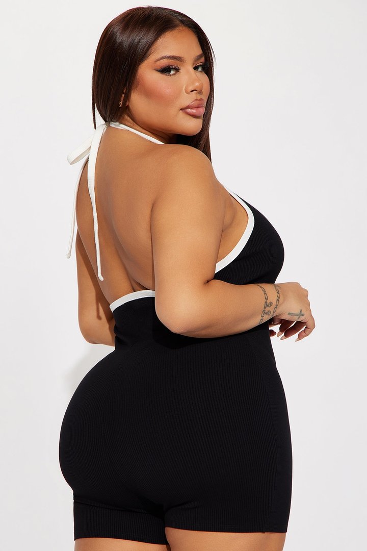 Miami Light Snatched Romper - Black/White
