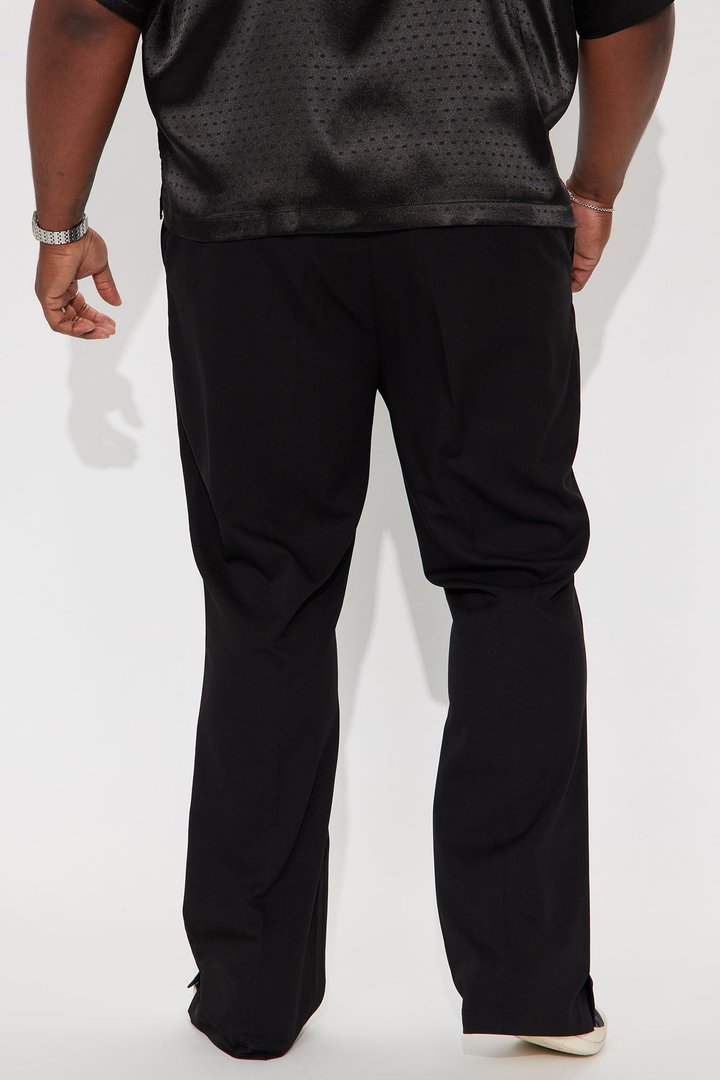 Don't Believe You Gabardine Slim Flare Slit Trouser - Black