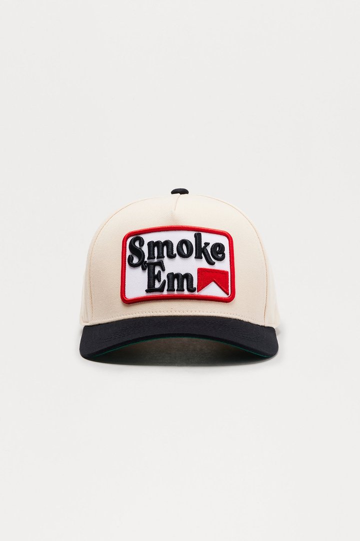 Smoke 'Em Snapback Hat - Stone/Combo