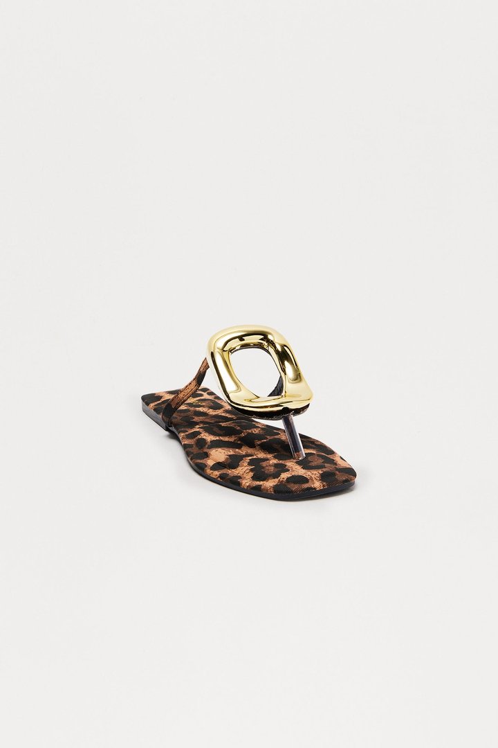 New Here Flat Sandals - Leopard