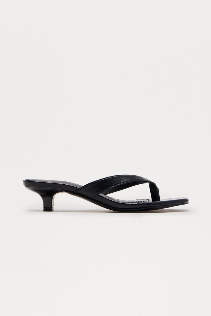 Optimist Thong Kitten Heels - Black