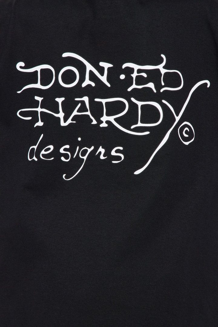 Mini Ed Hardy Fierce Tiger Front/Back Graphic T-Shirt - Black