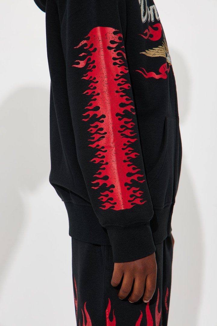 Mini Von Dutch Fire Zip Hoodie - Black