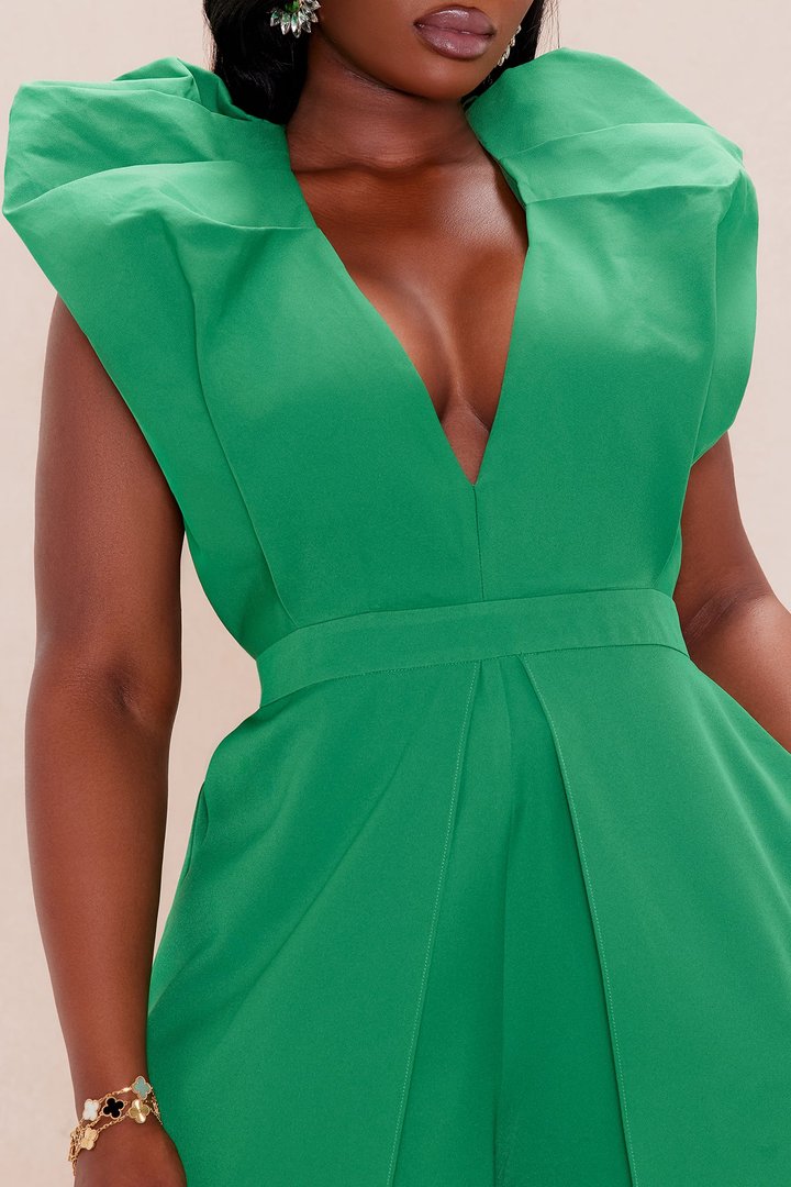 Kelley Wide Leg Jumpsuit - Kelly Green