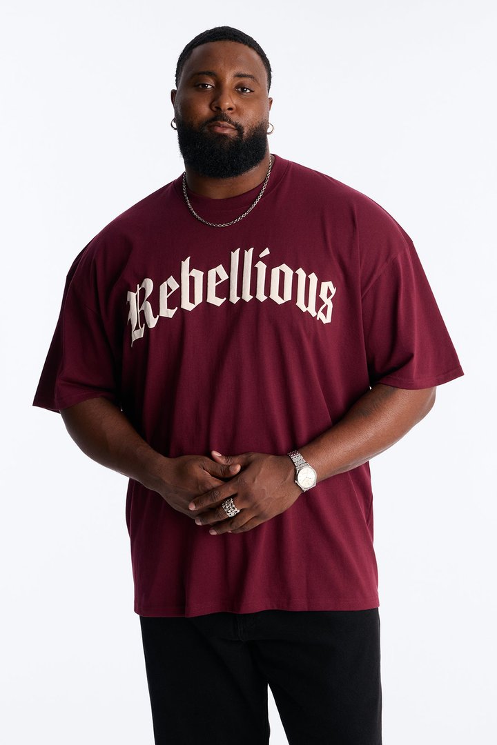 Rebellious Forever Short Sleeve Tee - Burgundy