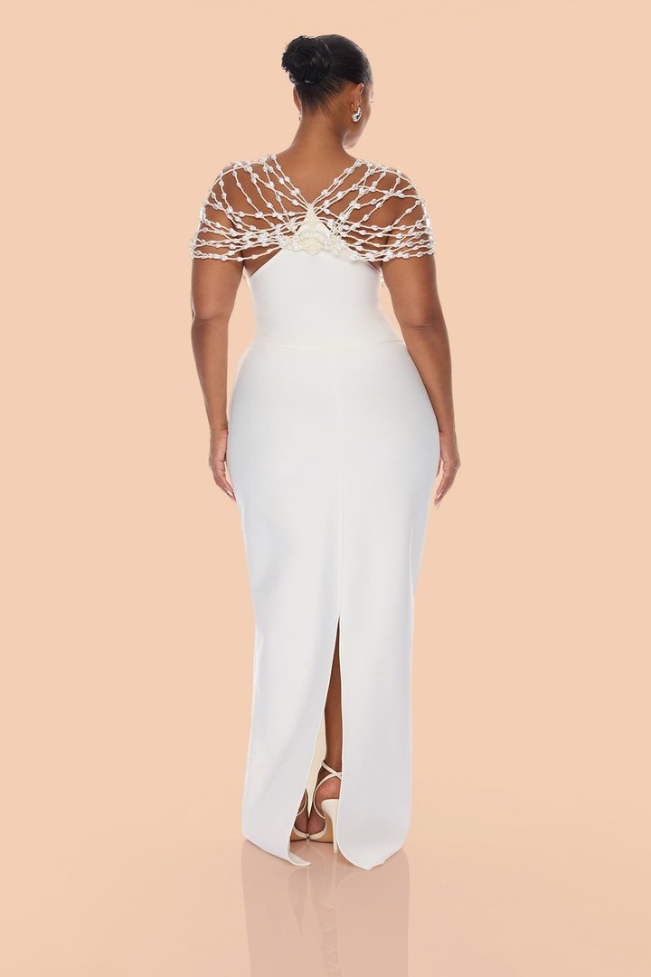 Pearl Dreams Bandage Maxi Dress - White