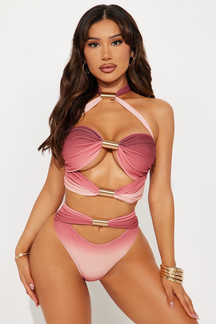 Brooke Hardware Cutout 2 Piece Bikini & Skirt Set - Rust