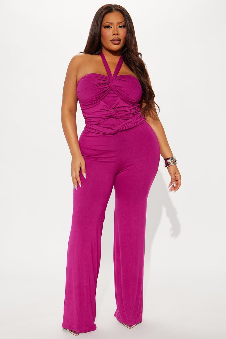 Never Going Back Jumpsuit - Magenta