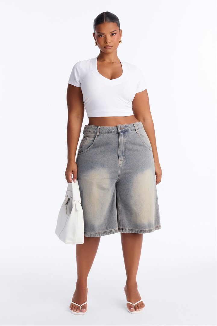Basic 90's Denim Jorts - Vintage Wash