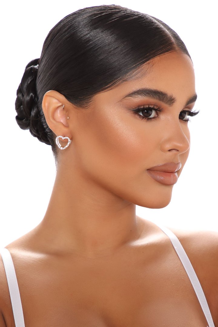 Hearts For Days Earrings - Gold/Clear