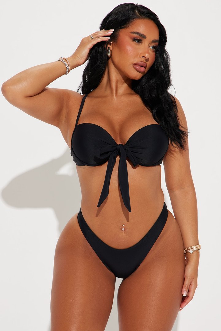 Levana Bra Cup 3 Piece Bikini Set - Black