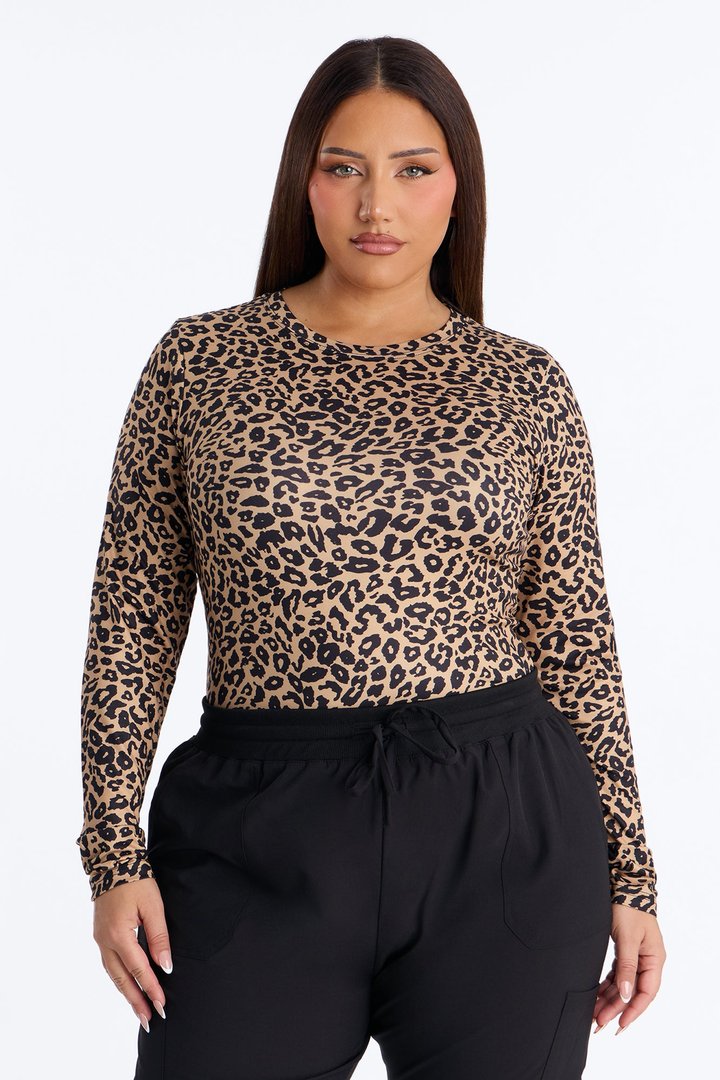 Stretch Uniform UnderScrub Shirt - Brown/combo