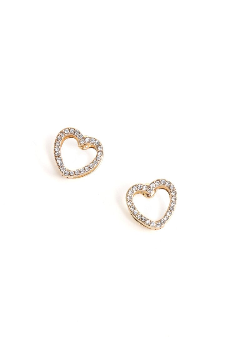 Hearts For Days Earrings - Gold/Clear