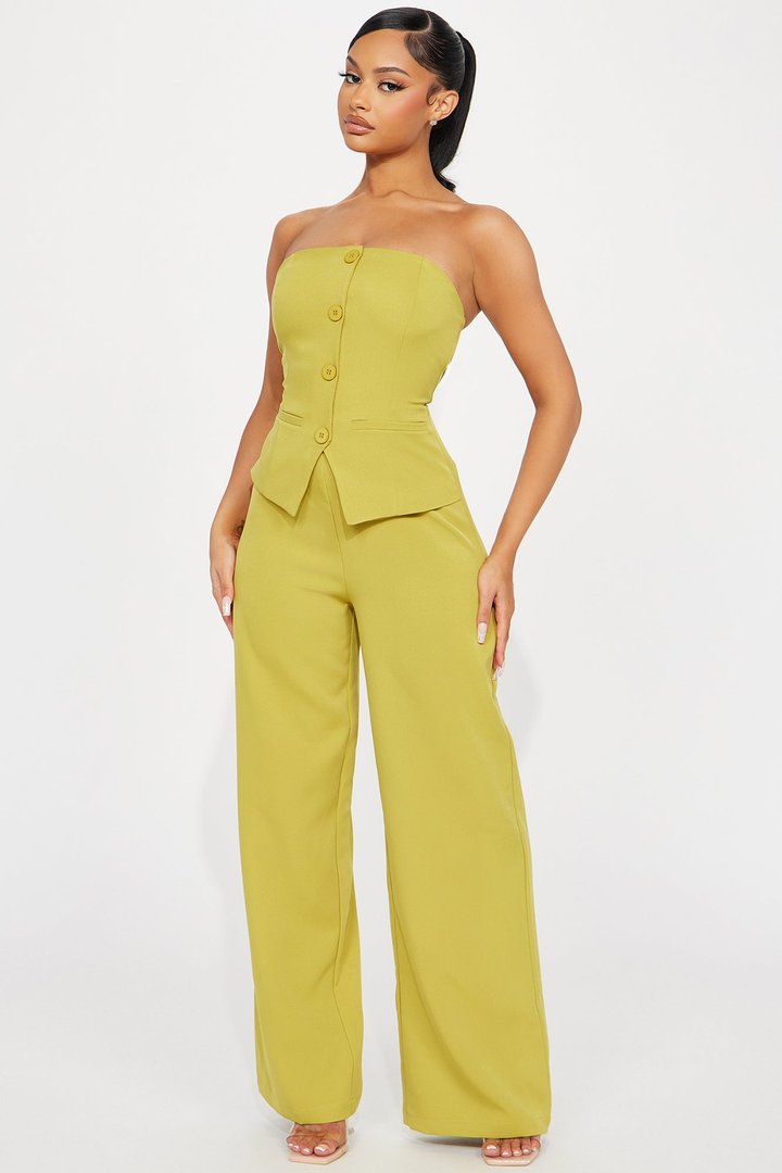 Employee Of The Week Jumpsuit - Chartreuse