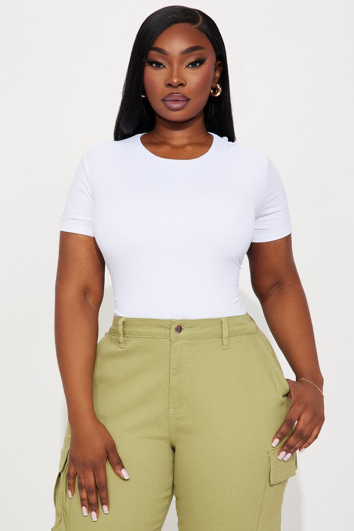 Chloe Crew Neck Short Sleeve Tee - White