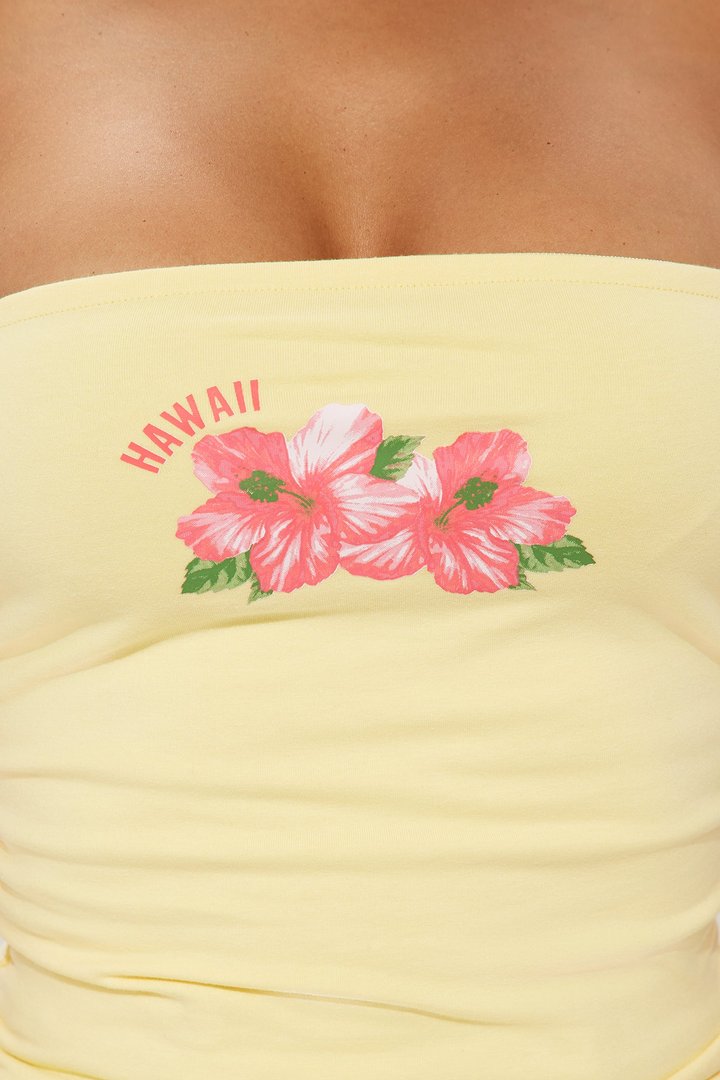 Aloha Floral Tube Top - Yellow
