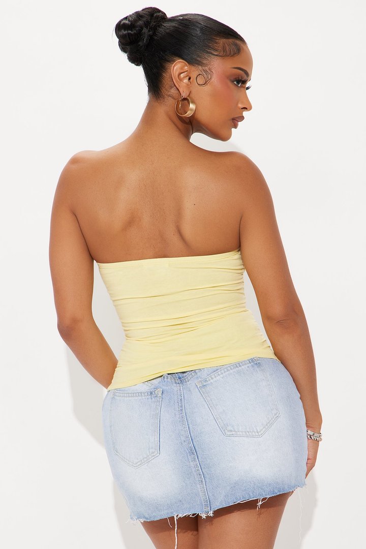Aloha Floral Tube Top - Yellow