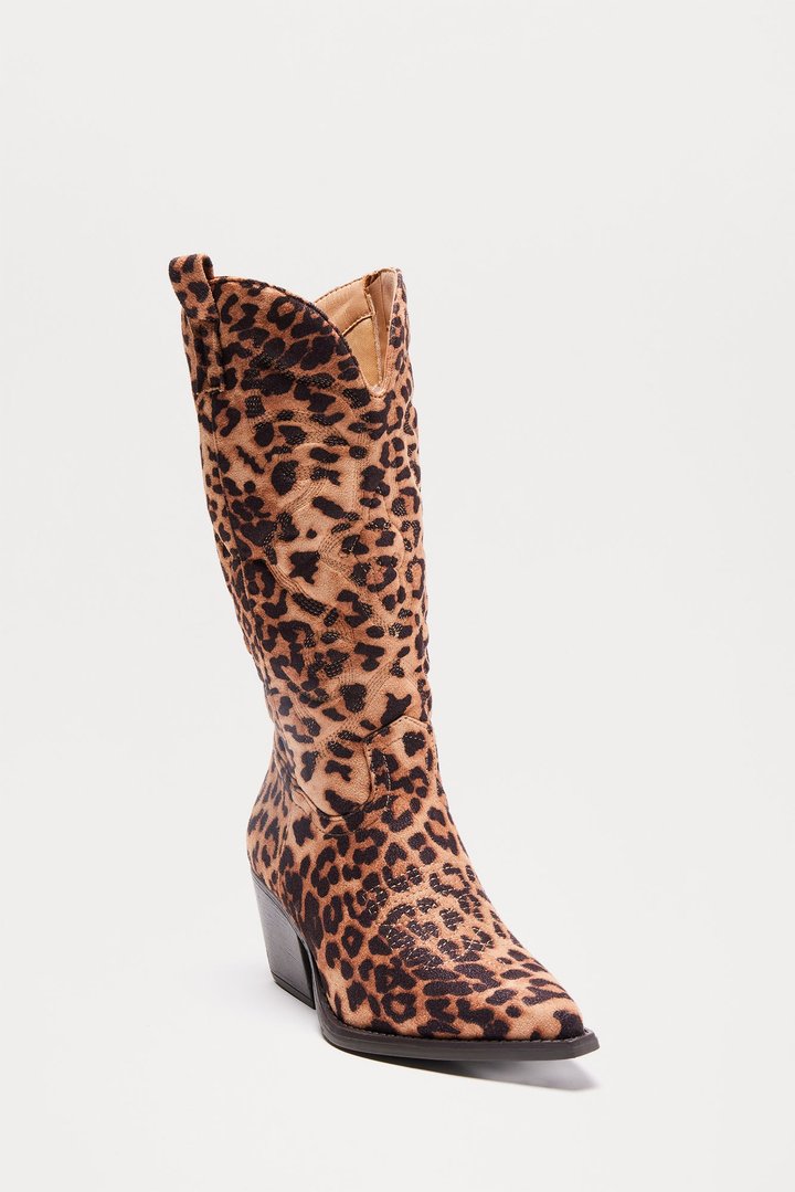 Take A Break Cowboy Boots - Leopard