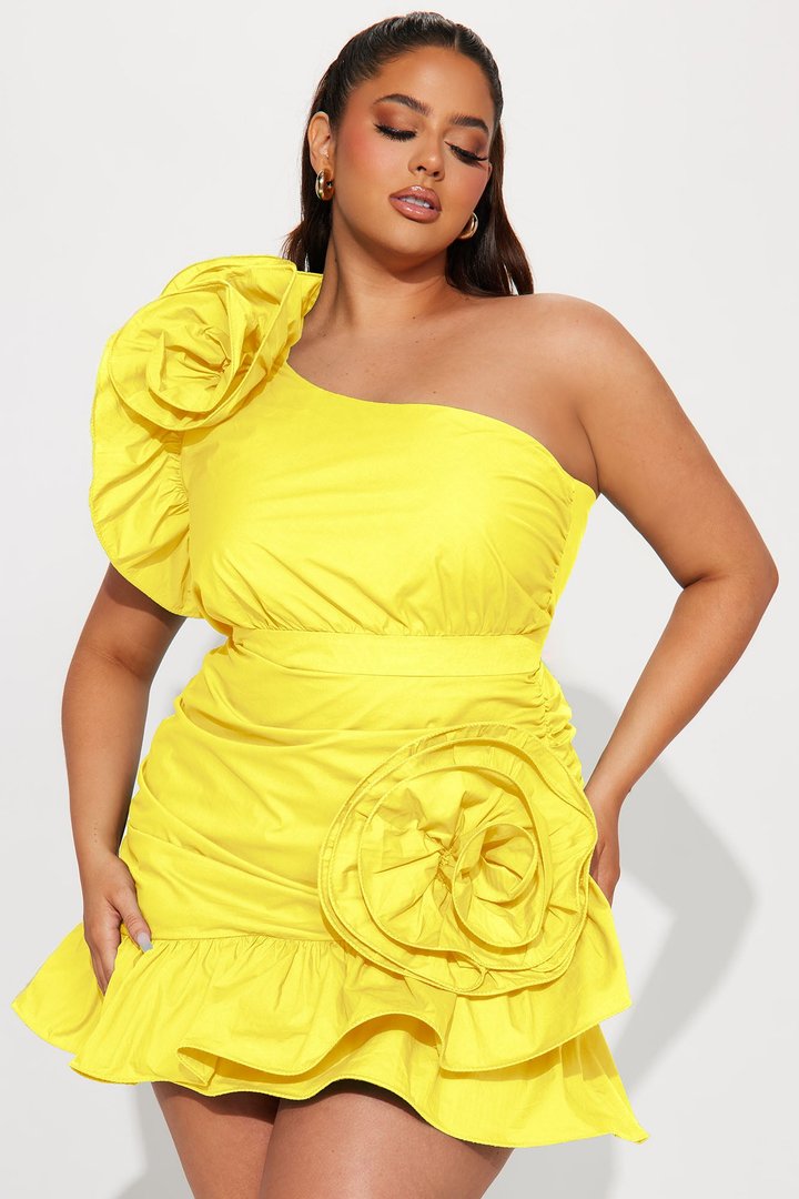 Brunch On The Mind Mini Dress - Yellow
