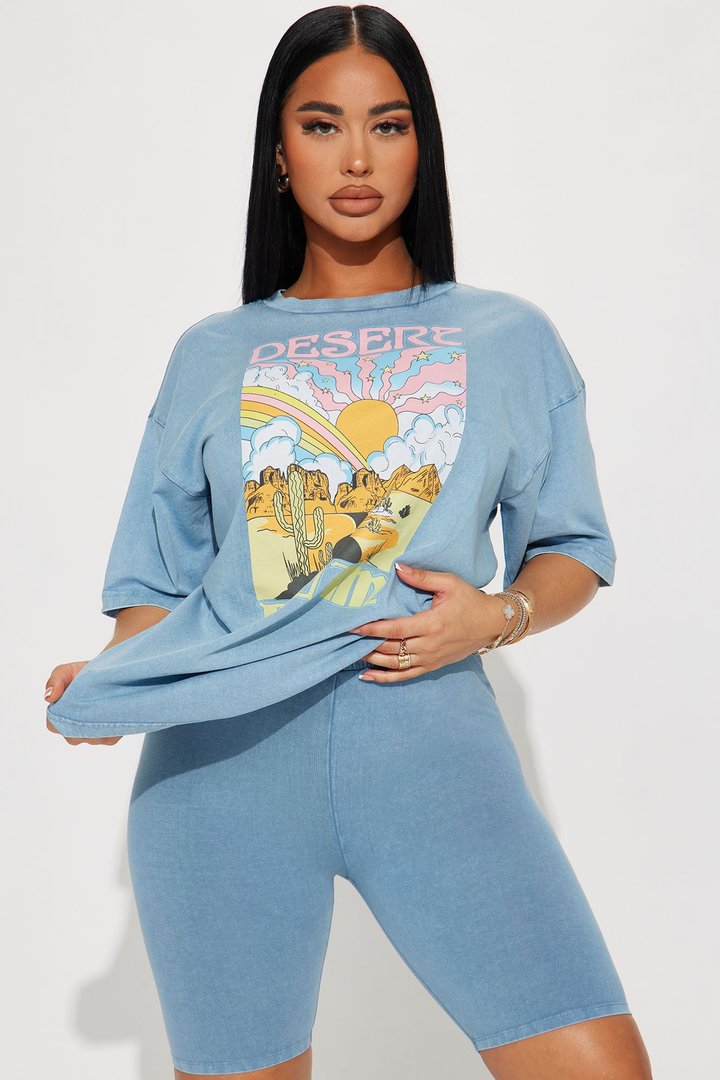 Desert Dream Biker Short Set - Blue
