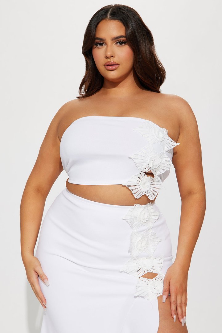 I Want Your Attention Skirt Set - White