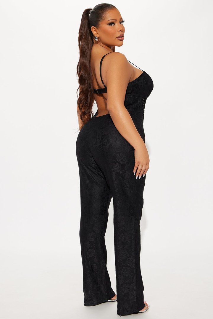 Alexis Lace Jumpsuit - Black