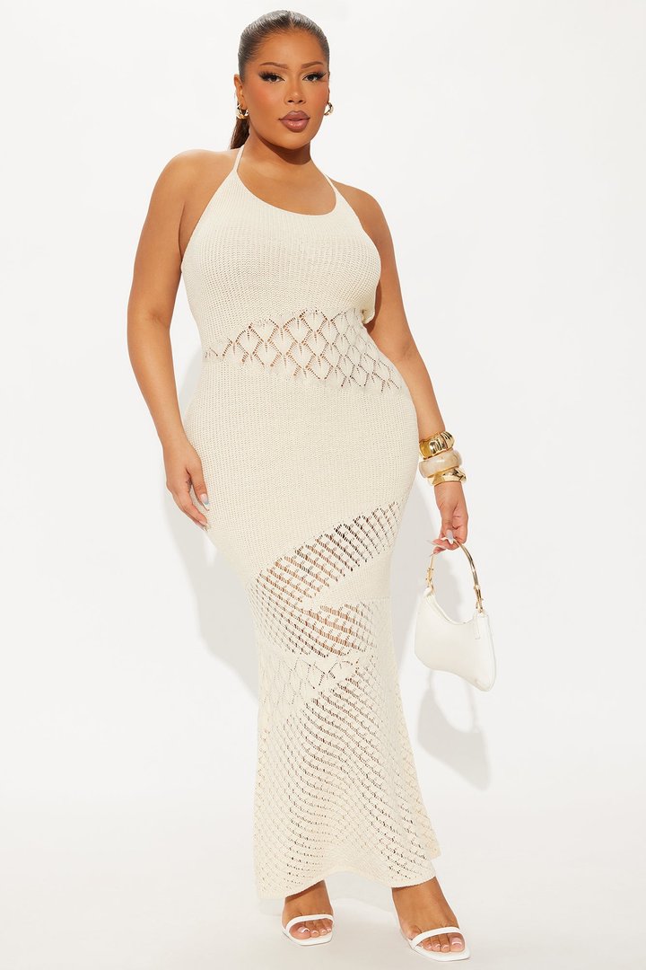 Sophia Crochet Maxi Dress - Cream