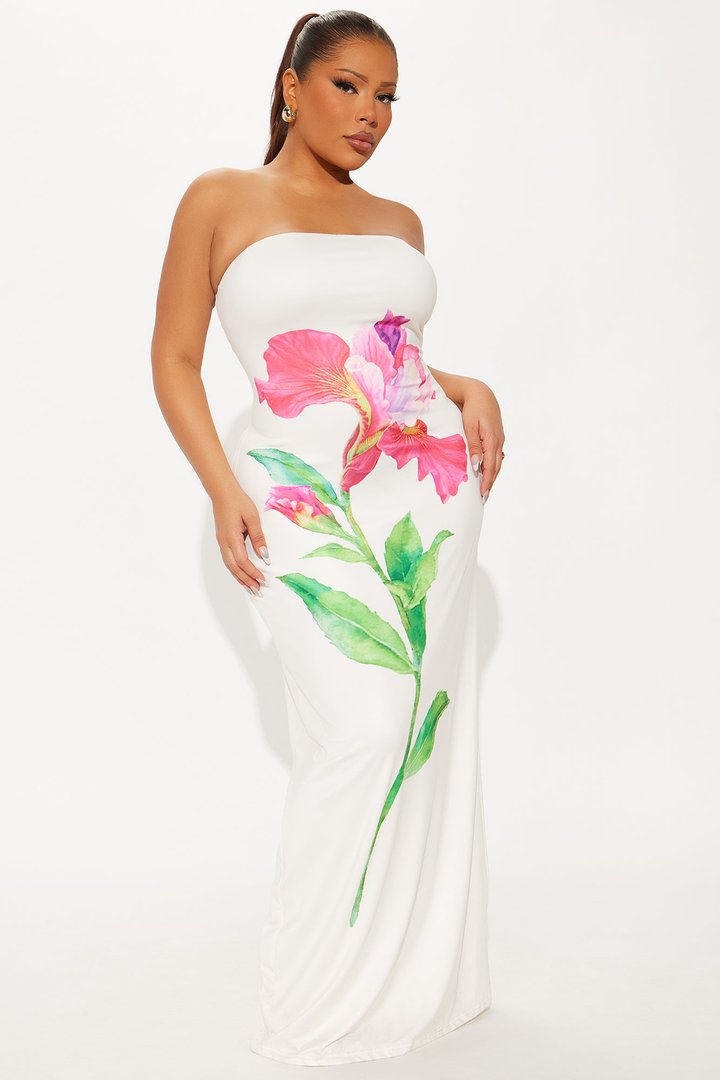 Kassie Floral Maxi Dress - White/combo