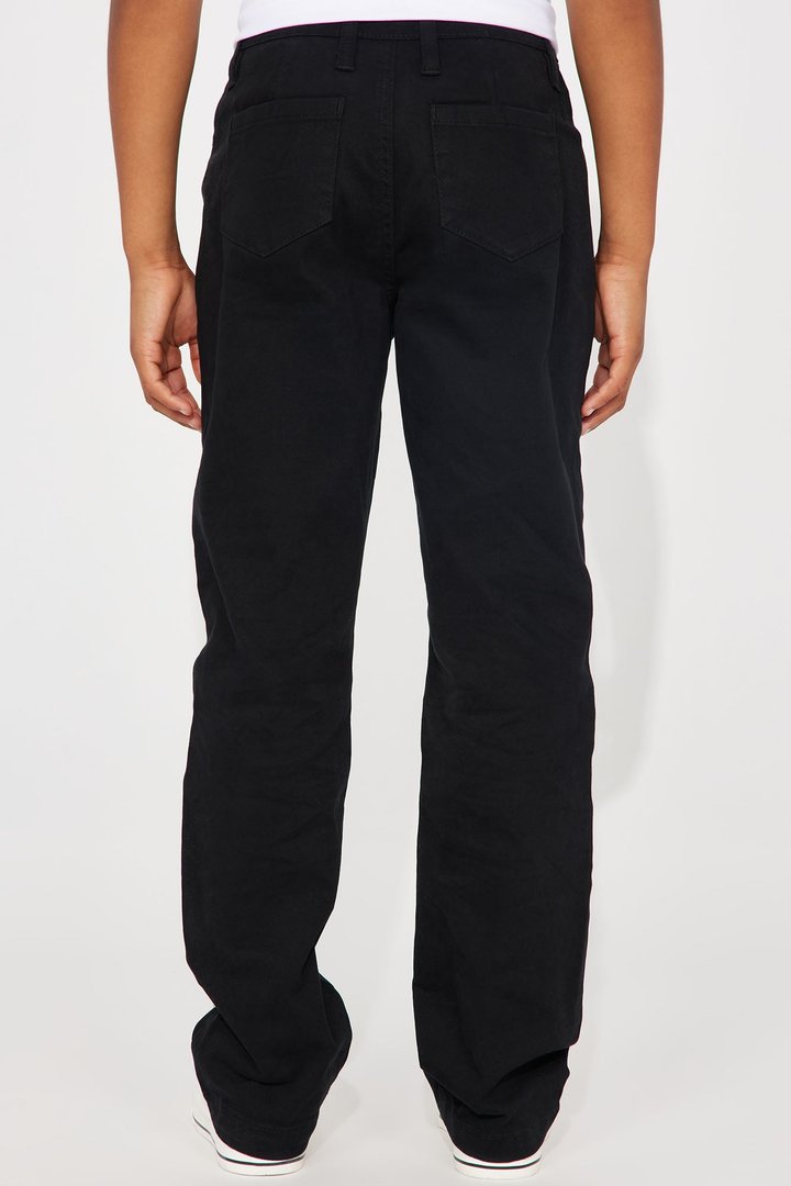 Mini Uniform Straight Leg Pants - Black