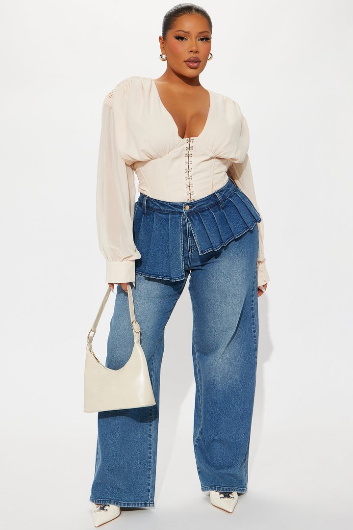 Cute But Psycho Chiffon Corset Top - Cream