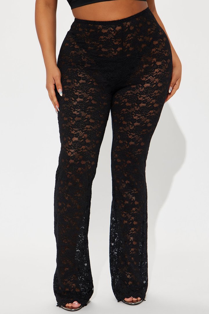 Lorah Lace Flare Pant - Black