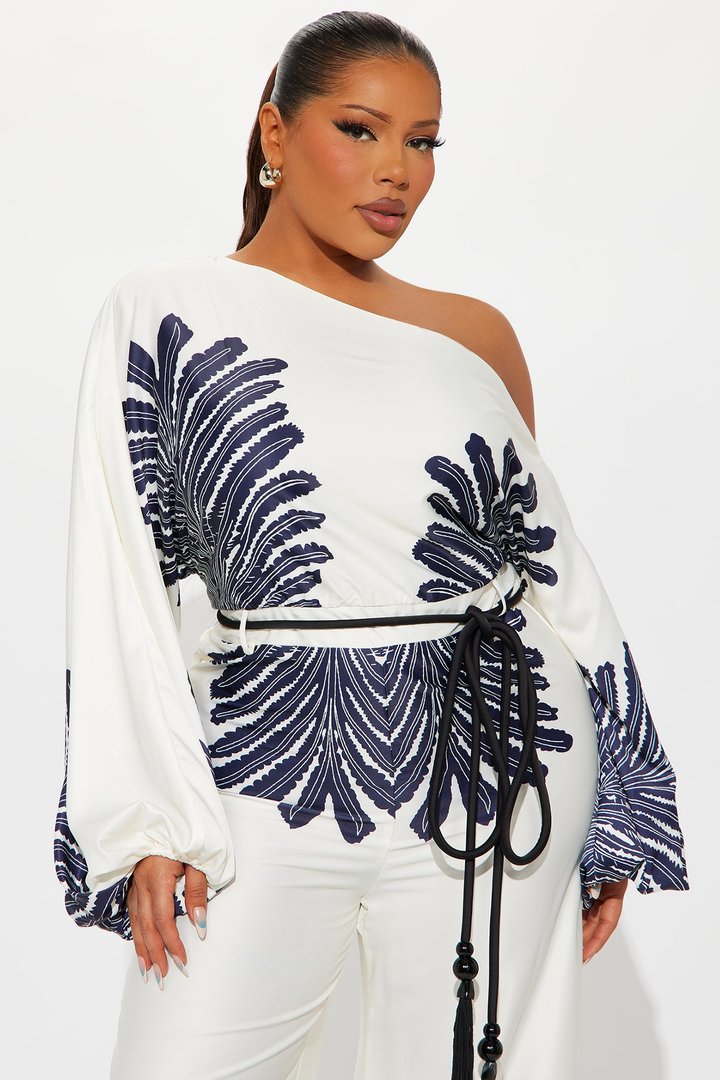Santorini Stopover Satin Jumpsuit - Navy/combo
