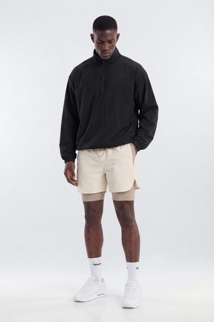 ProRipStop 7″ Built In Compression Shorts - Cream/combo