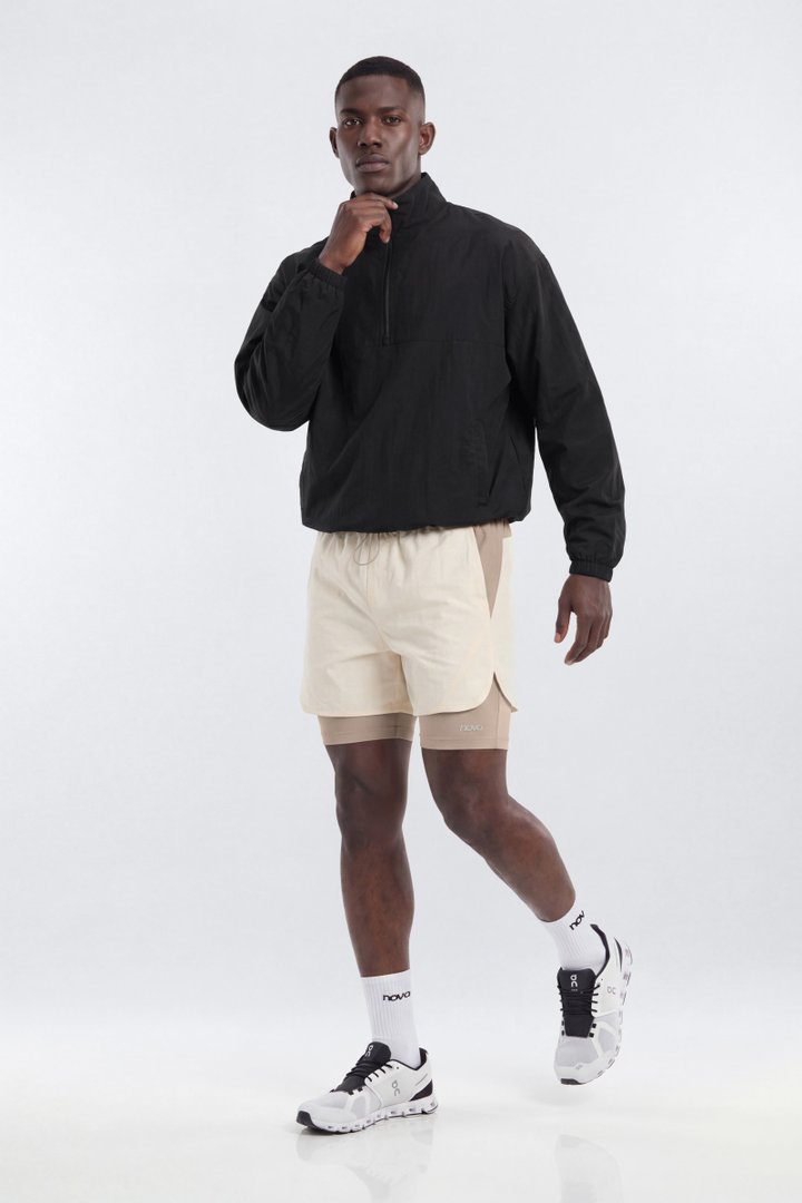 ProRipStop 7″ Built In Compression Shorts - Cream/combo