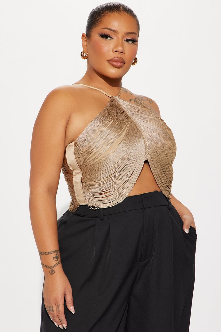 Francesca Fringe Top - Gold
