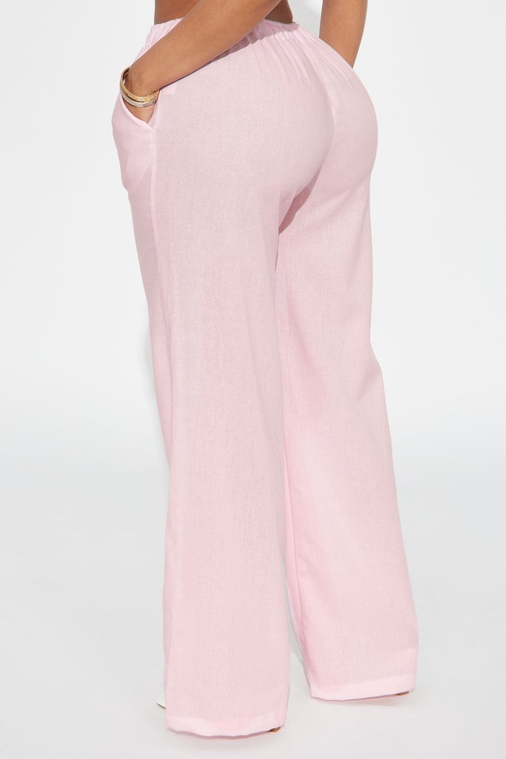 Beach Walks Linen Pant - Pink