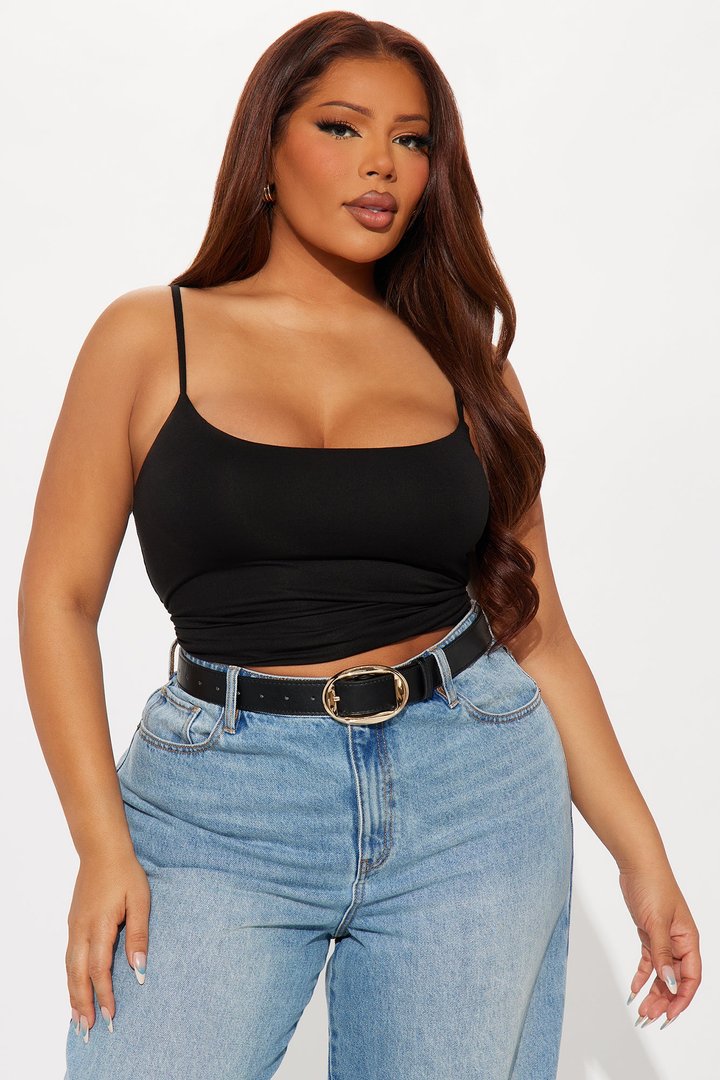 Kiana Double Lined Jersey Cami - Black