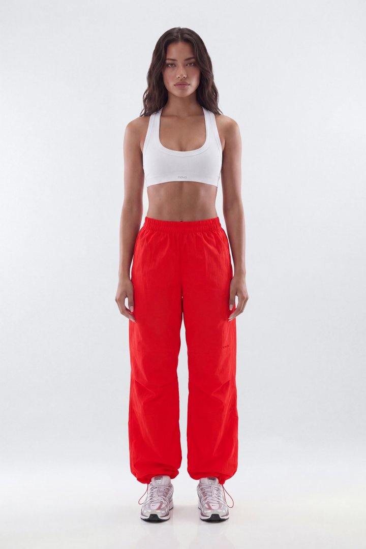 CoreNylon 32″ Wide Leg Track Pant - Red