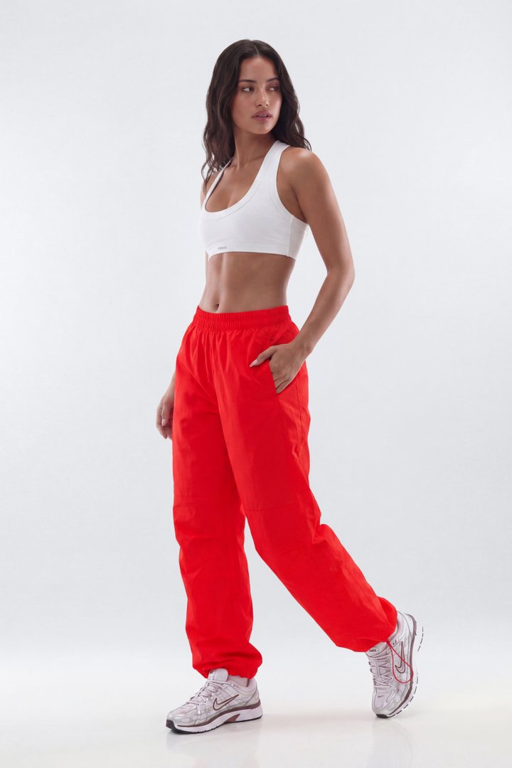 CoreNylon 32″ Wide Leg Track Pant - Red