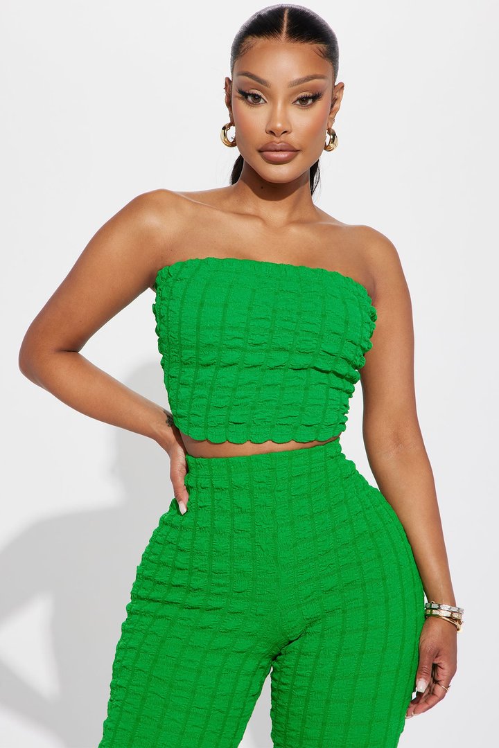 Tell Me All About It Bubble Pant Set - Kelly Green