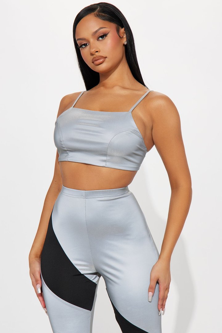 Riley Reflective Legging Set - Silver/Black