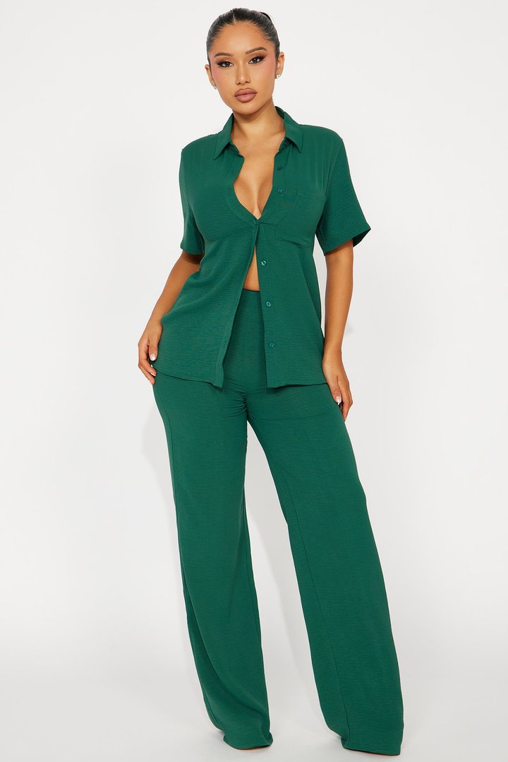 Makenzie Short Sleeve Pant Set - Hunter